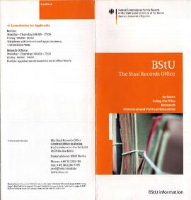 BStU La Oficina de Registros de la Stasi: Archivos usando los archivos Investigación Educación hi...