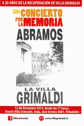 2° Concierto por la Memoria Abramos la Villa Grimaldi