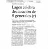 Lagos celebra declaración de 8 generales (r )