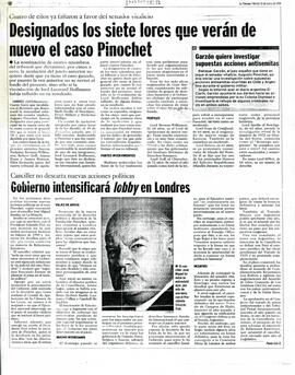 Designados los siete lores que verán de nuevo el caso de Pinochet
