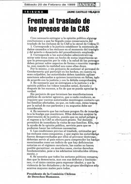 Frente al traslado de los presos de la CAS