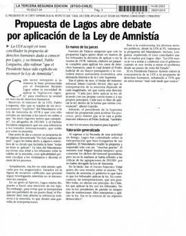 Propuesta de Lagos abre debate por aplicación de la Ley de Amnistía