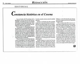 Constancia histórica en el COSENA