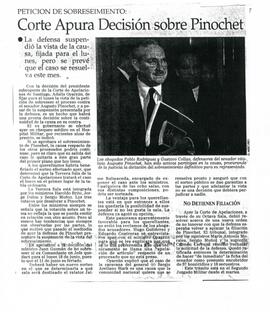 Corte Apura decisión Sobre Pinochet