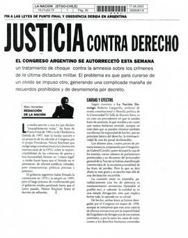 Justicia contra derecho