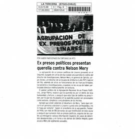 Ex presos políticos presentan querella contra Nelson Mery.