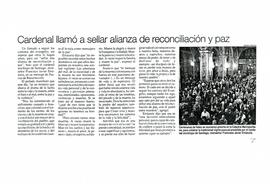 Cardenal llamó a sellar alianza de reconciliación y paz