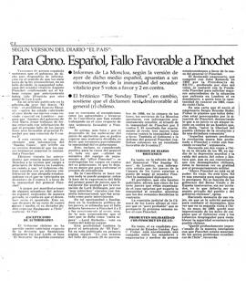 Para Gbno. Español, Fallo Favorable a Pinochet
