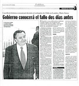 Gobierno conocerá el fallo dos días antes