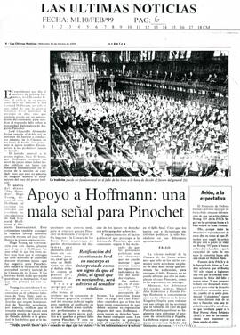 Apoyo a Hoffmann: una mala señal para Pinochet