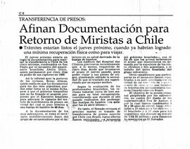 Afinan Documentos para Retorno de Miristas a Chile