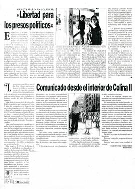 Gladys Marín en Colina II: "Libertad para los presos políticos"