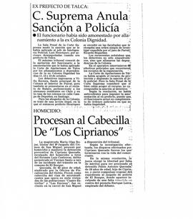 C. Suprema anula sanción a policía