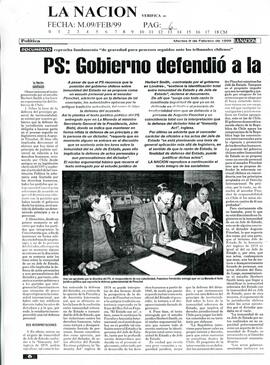 PS: Gobierno defendió a la persona de Pinochet