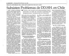 Subsisten problemas de DD.HH. en Chile