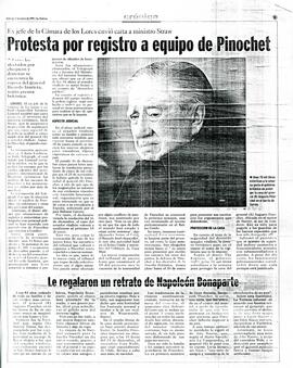 Protesta por registro a equipo de Pinochet
