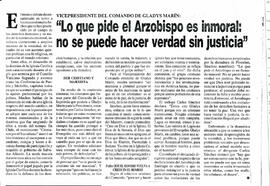 "Lo que pide el arzobispo es inmoral: no se puede hacer verdad sin justicia"