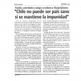 "Chile no puede ser país sano si se mantiene en la impunidad"