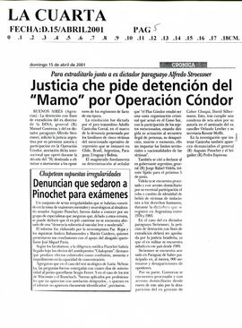 Justicia che pide detención del "Mamo" por operación Condor