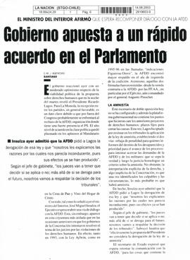 Gobierno apuesta a un rápido acuerdo en el Parlamento