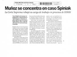 Muñoz se concentra en caso Spiniak