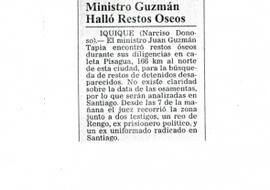 Ministro Guzmán Halló Restos Óseos