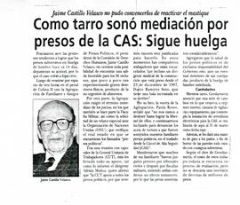 Como tarro sonó mediación por presos de la CAS: Sigue huelga