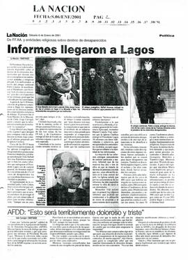 De FF.AA. Y entidades religiosas sobre destino de desaparecidos. Informes llegaron a Lagos