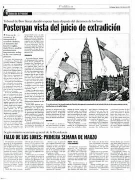 Postergan vista del juicio de extradición