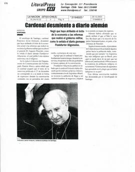 Cardenal desmiente a diario alemán