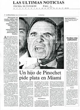 Un hijo de Pinochet pide plata a Miami