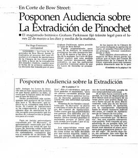 Posponen audiencia sobre la extradición de Pinochet