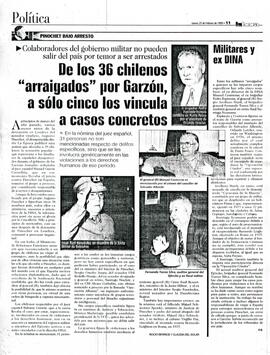 De los 36 chilenos "arraigados" por Garzón, a sólo cinco los vincula a casos concretos
