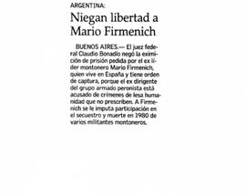 Niegan libertad a Mario Firmenich