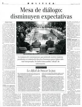 Mesa de diálogo: disminuyen expectativas