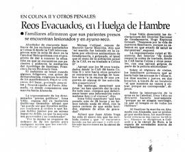 Reos Evacuados, en Huelga de Hambre