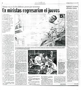 Ex miristas regresarían el jueves