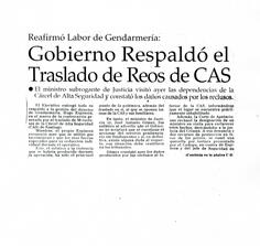 Gobierno respaldó el traslado de reos de CAS