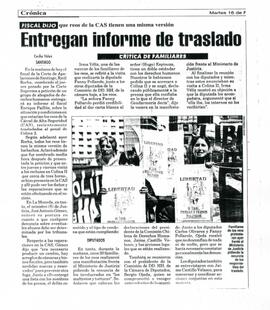 Entregan informe de traslado