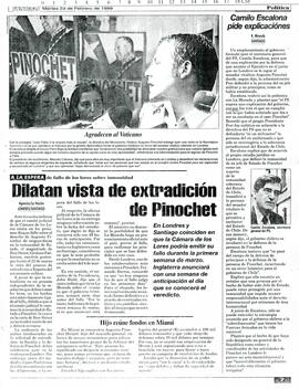 Dilatan visita de extradición de Pinochet