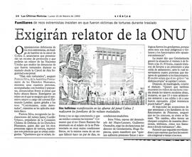 Exigirán relator de la ONU