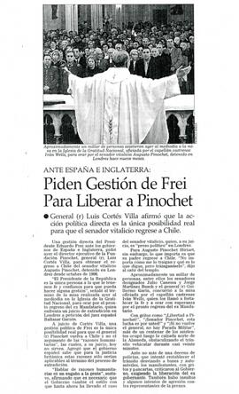 Piden gestión de Frei para liberar a Pinochet