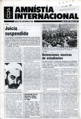 Amnistía Internacional. Boletín Informativo n° 7 (volumen X)
