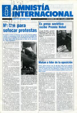 Amnistía Internacional. Boletín Informativo n°12 (volumen X)