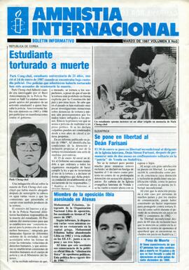 Amnistía Internacional. Boletín Informativo n°3 (volumen X)