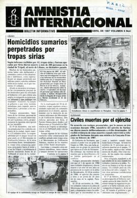 Amnistía Internacional. Boletín Informativo n° 4