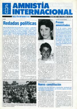 Amnistía Internacional. Boletín Informativo n° 1 (volumen XI)