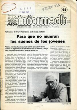 Informedh n°65. Para que no mueran los sueños de los jóvenes.