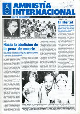 Amnistía Internacional. Boletín Informativo n°8 (volumen XI)
