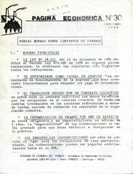 Página Económica. Nuevas normas sobre contratos de trabajo.